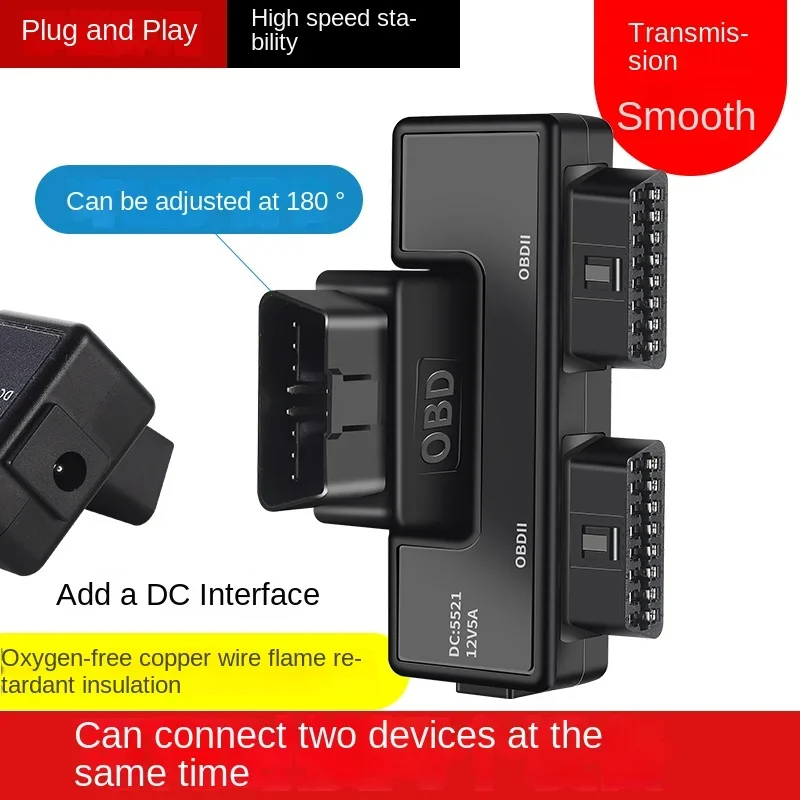 OBD2 One Divided Into Two Adaptor Wire 16 Pin 16 Core Splitter OBD Expansion Cable Connector Adapter Cable Universal with Dc5521
OBD2 One Divided Into Two Adaptor Wire 16 Pin 16 Core Splitter OBD Expansion Cable Connector Adapter Cable Universal with Dc5521