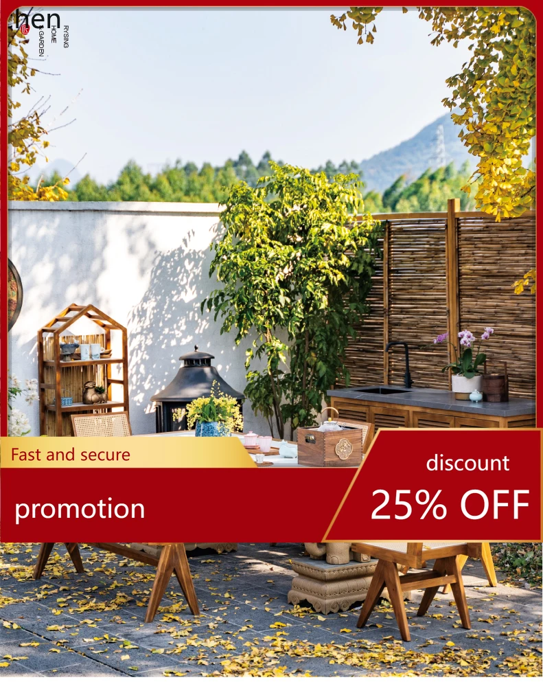 HT garden villa outdoor courtyard tea table and chairs landscaping table teak outdoor solid wood tea table
HT garden villa outdoor courtyard tea table and chairs landscaping table teak outdoor solid wood tea table