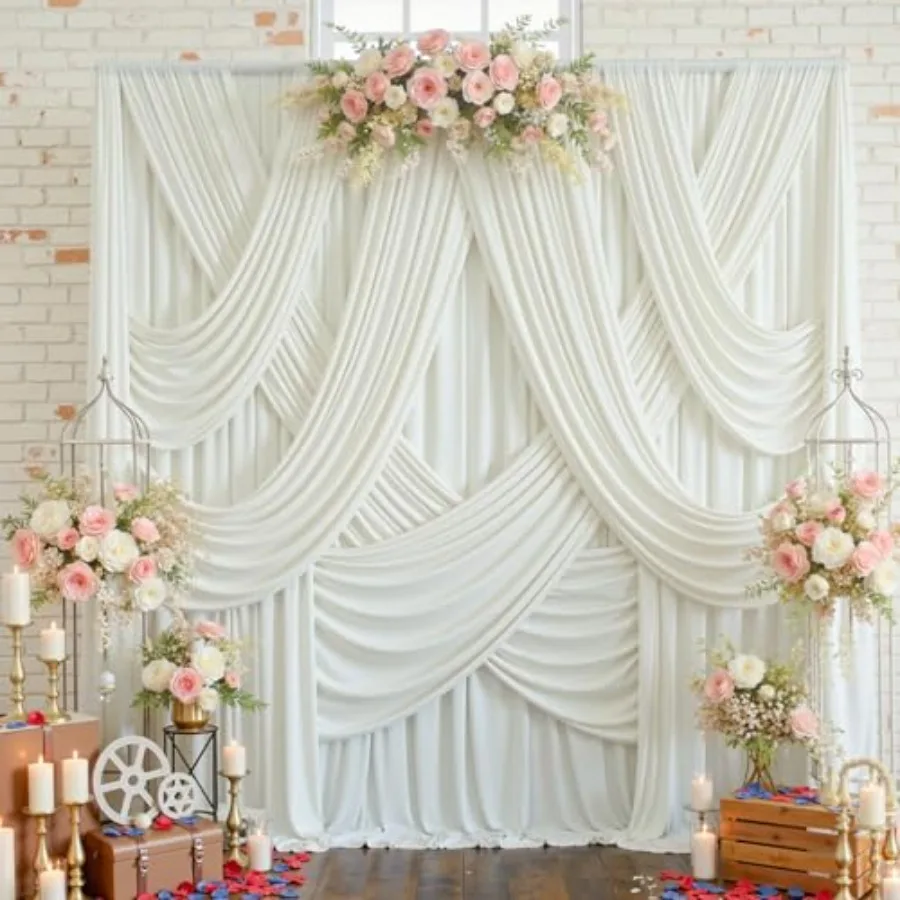 20ftx12ft Ivory Wedding Party Backdrop Curtain, Wrinkle-Free Polyester, 4-Panel Draping Photo Background for Birthday Photograp
20ftx12ft Ivory Wedding Party Backdrop Curtain, Wrinkle-Free Polyester, 4-Panel Draping Photo Background for Birthday Photograp