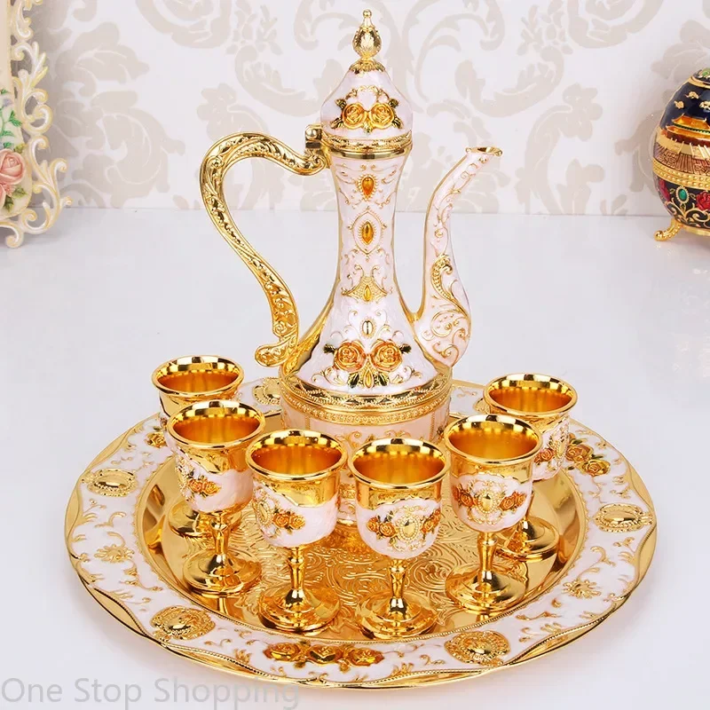 Retro Wine Decanter Retro Bar Set Drinkware 8PCS Metal Craft Art European Style Home Decoration Ornaments
Retro Wine Decanter Retro Bar Set Drinkware 8PCS Metal Craft Art European Style Home Decoration Ornaments