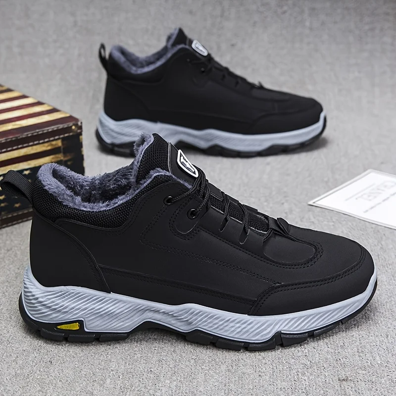 Мужские зимние кроссовки с флисовой подкладкой и толстой нескользящей подошвой с подогревом, теплая спортивная обувь до щиколотки, подходящая для холодной погоды
Мужские зимние кроссовки с флисовой подкладкой и толстой нескользящей подошвой с подогревом, теплая спортивная обувь до щиколотки, подходящая для холодной погоды