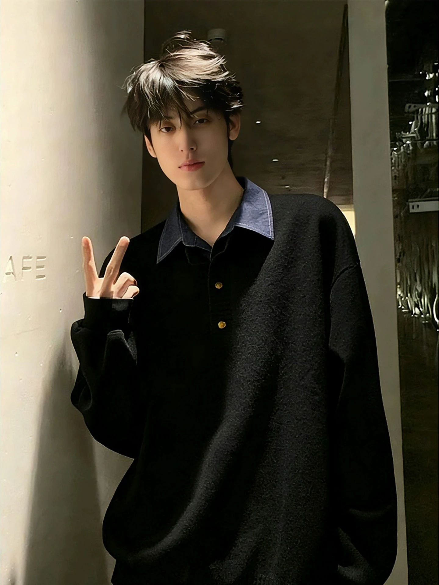 American Retro Men's Knitted Sweater Fake Two-Piece Denim Collar Autumn Winter Color Blo irt Collar Casual Comfortable Warm
American Retro Men's Knitted Sweater Fake Two-Piece Denim Collar Autumn Winter Color Blo irt Collar Casual Comfortable Warm