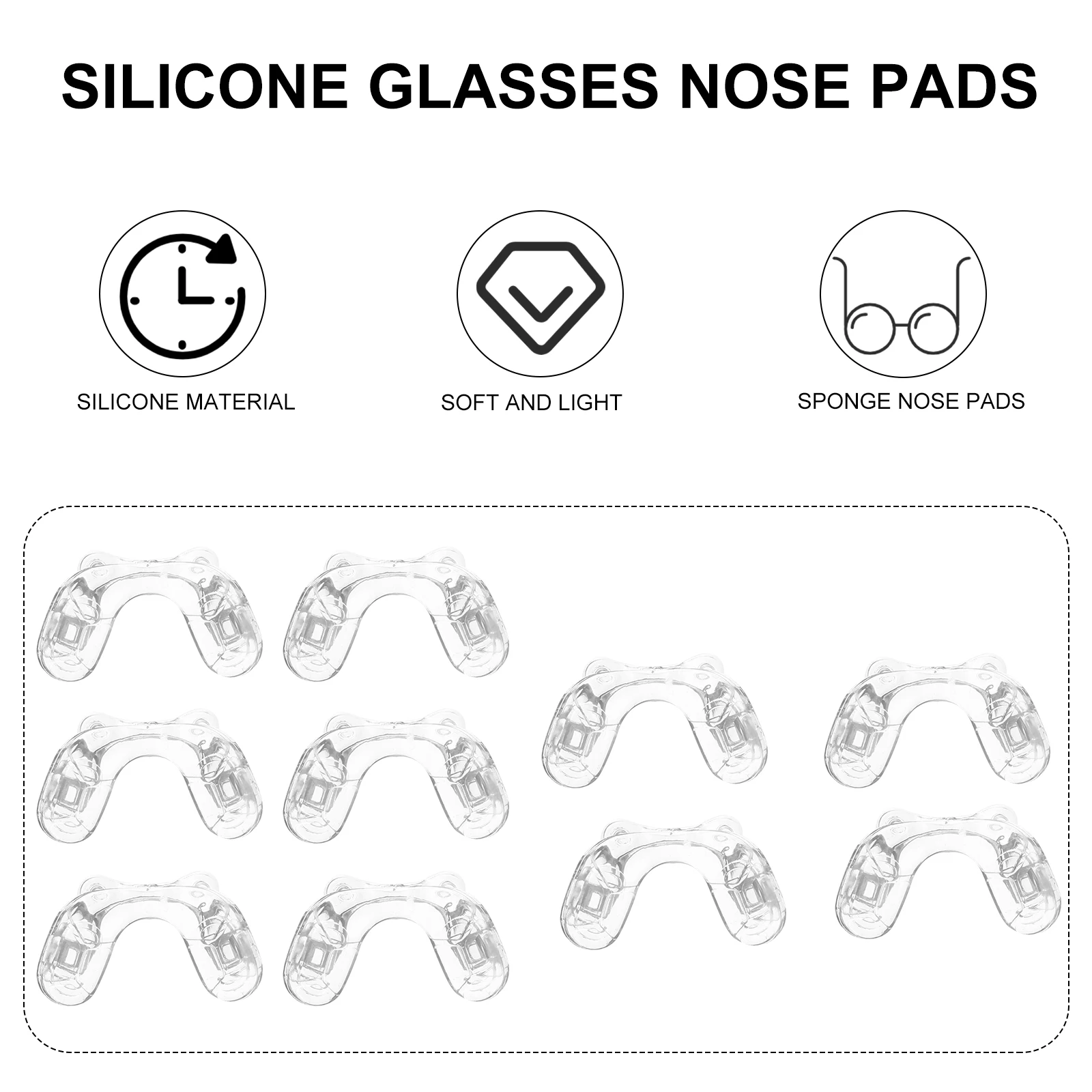5 Pairs Children Glasses Nose Pads Soft Silicone U Shaped Anti Slip Double Hole Design Eyewear Accessory Removable
5 Pairs Children Glasses Nose Pads Soft Silicone U Shaped Anti Slip Double Hole Design Eyewear Accessory Removable