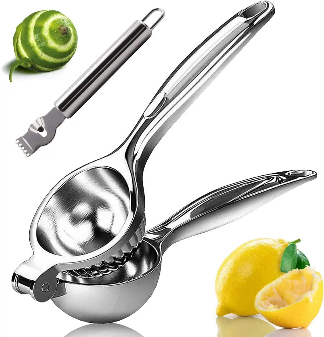 Lemon Squeezer, Fast Juice Extraction, Large Metal Citrus Juicer, Heavy Duty Hand Lime Squeezer, Manual Press with Zester
Lemon Squeezer, Fast Juice Extraction, Large Metal Citrus Juicer, Heavy Duty Hand Lime Squeezer, Manual Press with Zester