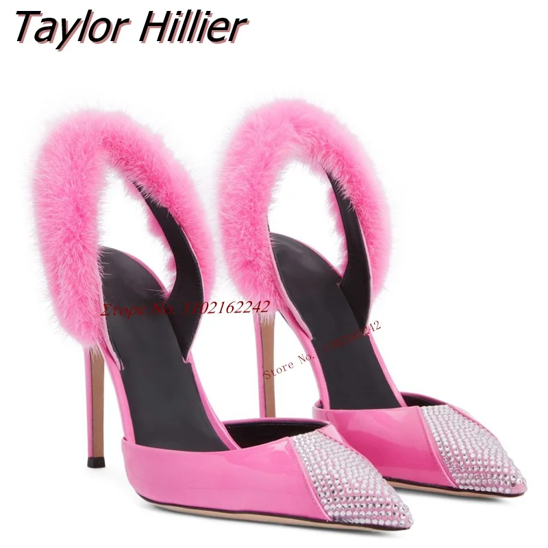 Spring Rhinestone Pointy Pumps Slender Heel Hairy Back Strap High Heels Casual Fashion All-Match Pink Women'S Shoes 2023 Summer
Spring Rhinestone Pointy Pumps Slender Heel Hairy Back Strap High Heels Casual Fashion All-Match Pink Women'S Shoes 2023 Summer