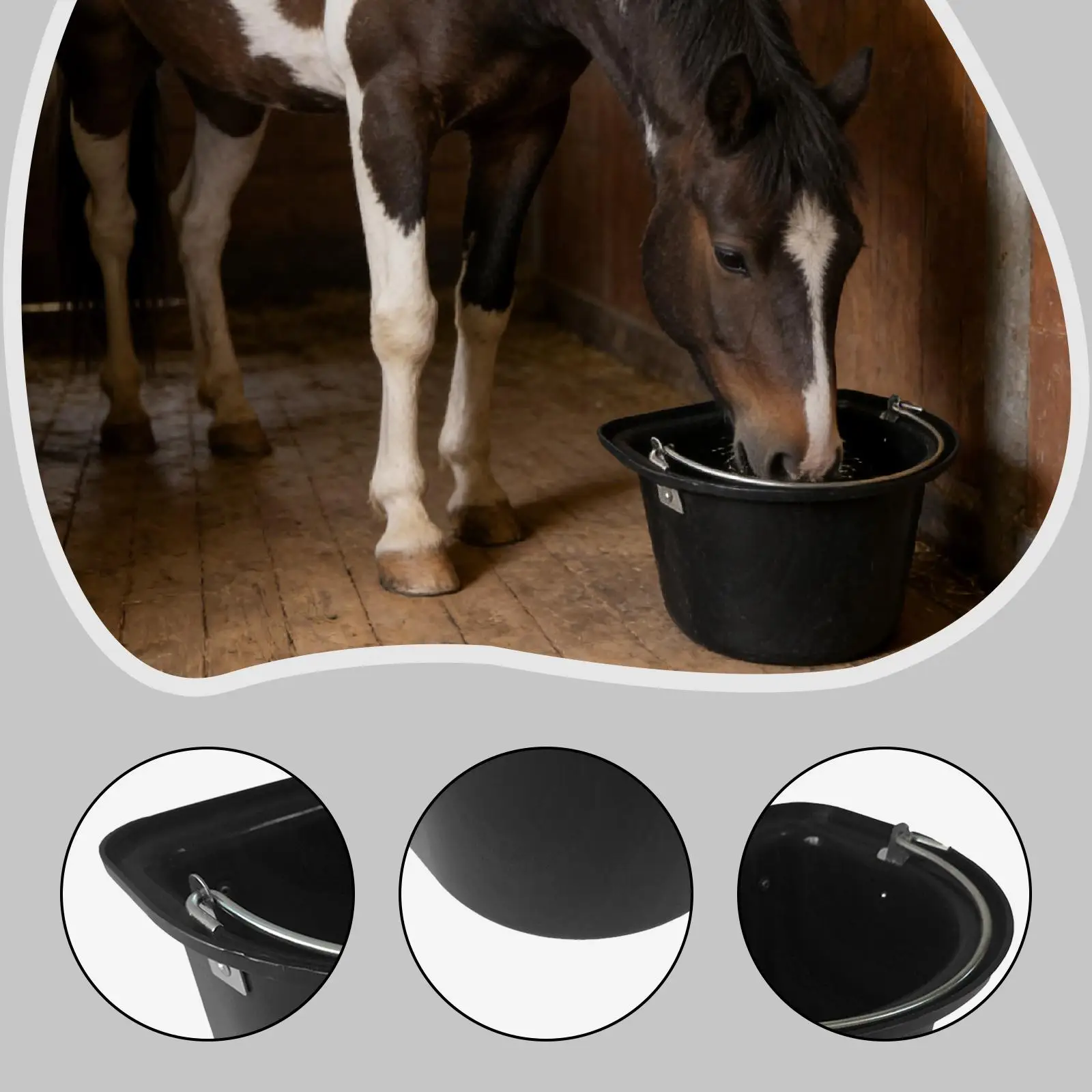 Horse feed Bucket Mountable D Shaped Feeding Supplies Versatile Wear Resistant Easy to Carry Heavy Duty feed Trough Horse Feeder
Horse feed Bucket Mountable D Shaped Feeding Supplies Versatile Wear Resistant Easy to Carry Heavy Duty feed Trough Horse Feeder