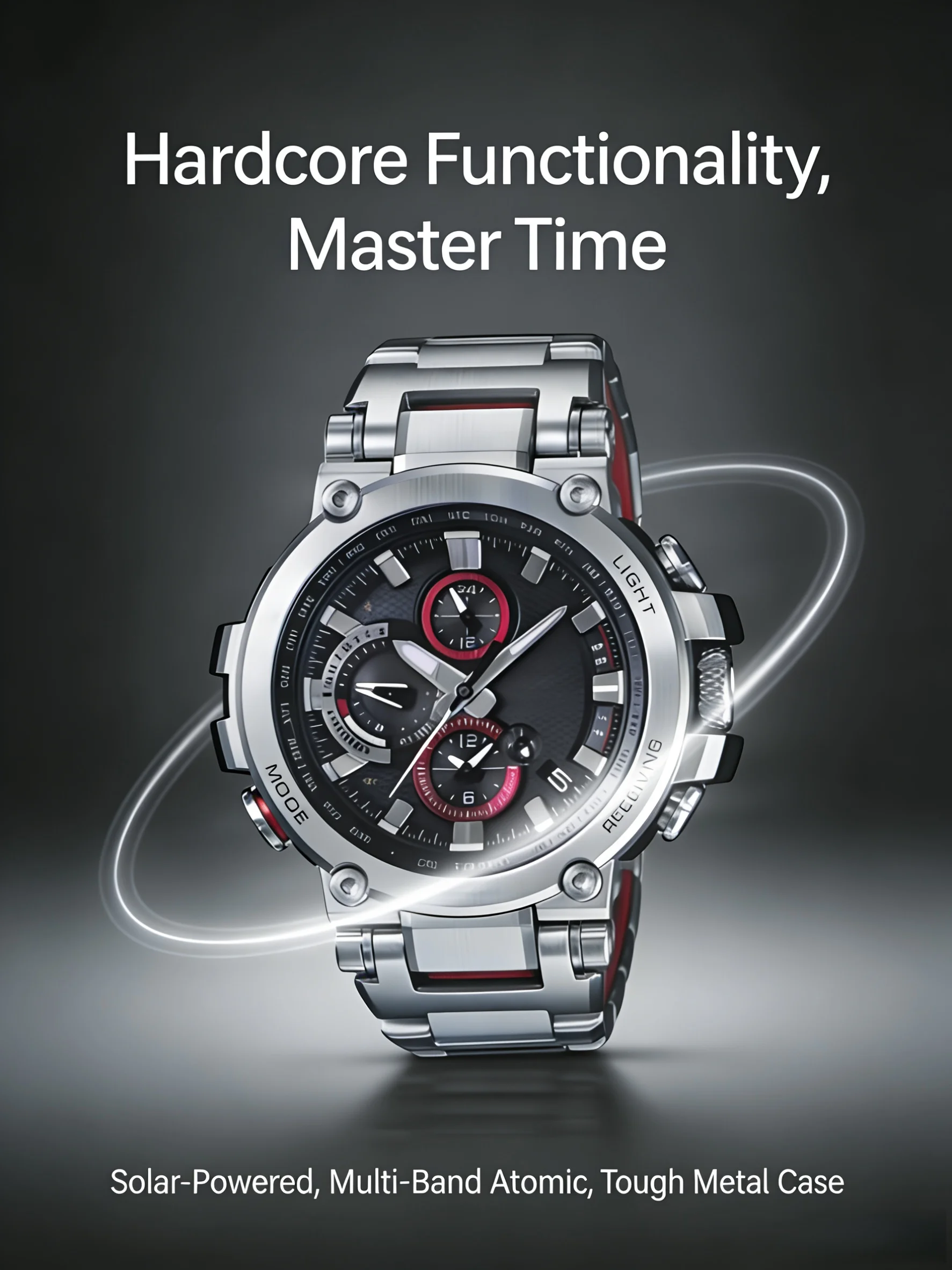 A Sharp Look on Your Wrist: High-End Radio-Controlled Metal Strap Multifunctional Waterproof Outdoor Sports Watch
A Sharp Look on Your Wrist: High-End Radio-Controlled Metal Strap Multifunctional Waterproof Outdoor Sports Watch