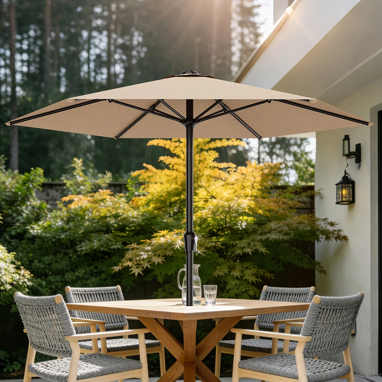 9FT Outdoor Patio Umbrella, Market Table Umbrella With Button Tilt And Crank & 6 Sturdy Ribs, UV Protection Windproof, Pool Umbrella Perfect For Deck, Backyard, Lawn And Garden
9FT Outdoor Patio Umbrella, Market Table Umbrella With Button Tilt And Crank & 6 Sturdy Ribs, UV Protection Windproof, Pool Umbrella Perfect For Deck, Backyard, Lawn And Garden
