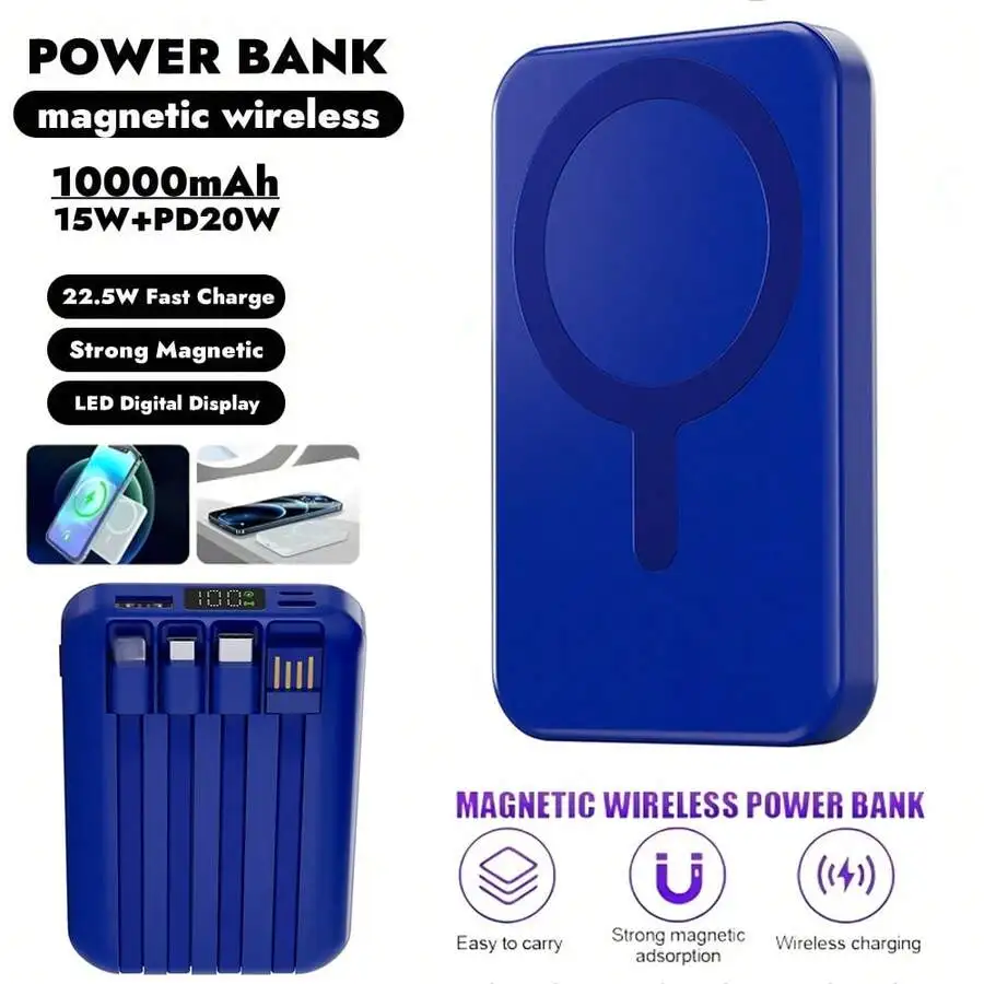 10000mAh Magnetic Wireless Power Bank, 22.5W PD Fast Charging with LED Display
10000mAh Magnetic Wireless Power Bank, 22.5W PD Fast Charging with LED Display