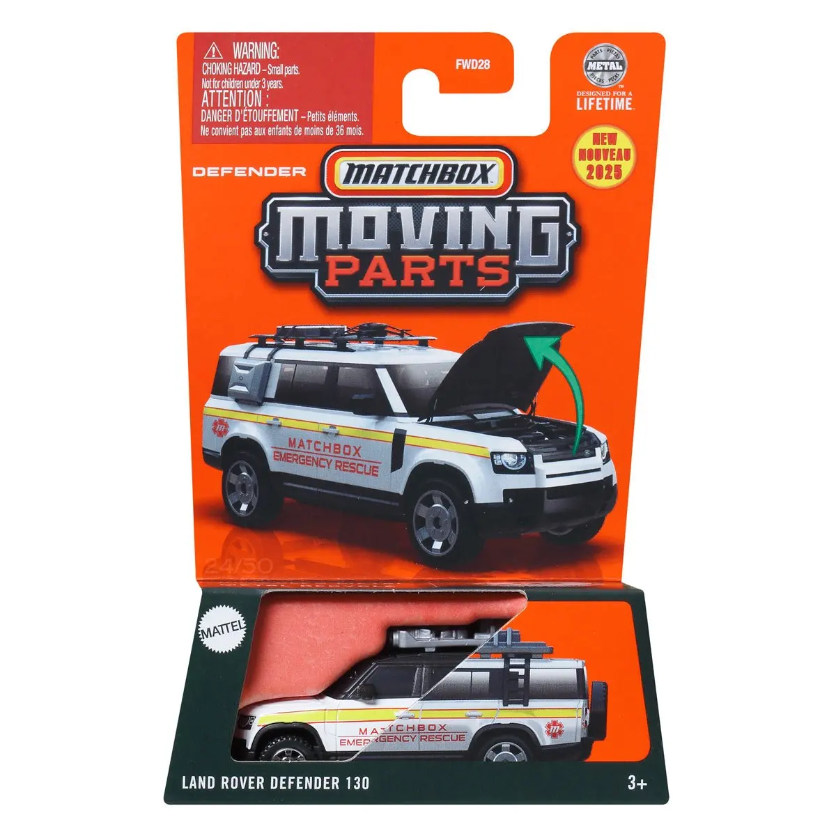 2025 Matchbox Moving Parts Land Rover Defender 130 1/64 Die-cast Collection Model FWD28
2025 Matchbox Moving Parts Land Rover Defender 130 1/64 Die-cast Collection Model FWD28