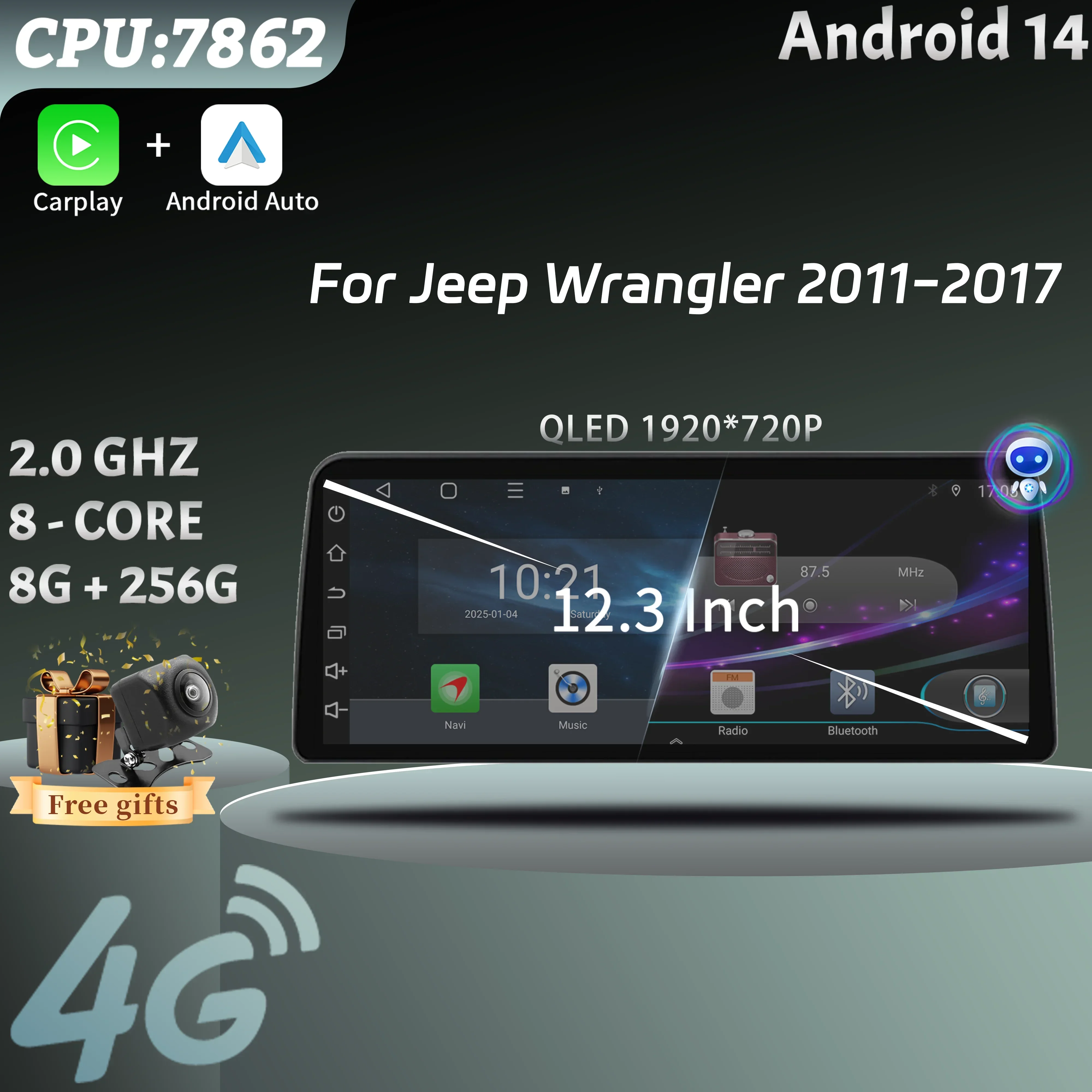 12,3-дюймовый автомобильный радиоприемник для Jeep Wrangler 2011-2017 Android 14, мультимедийная навигация, 4G GPS, Wi-Fi, беспроводной сенсорный экран Carplay
12,3-дюймовый автомобильный радиоприемник для Jeep Wrangler 2011-2017 Android 14, мультимедийная навигация, 4G GPS, Wi-Fi, беспроводной сенсорный экран Carplay