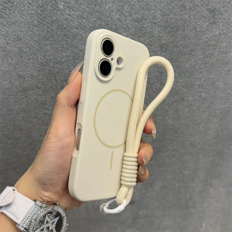 Liquid Silicone Magnetic Phone Case with Wrist Lanyard for Magsafe,Shockproof Protective Cover for iPhone 17 16 15 14 13 Pro Max
Liquid Silicone Magnetic Phone Case with Wrist Lanyard for Magsafe,Shockproof Protective Cover for iPhone 17 16 15 14 13 Pro Max
