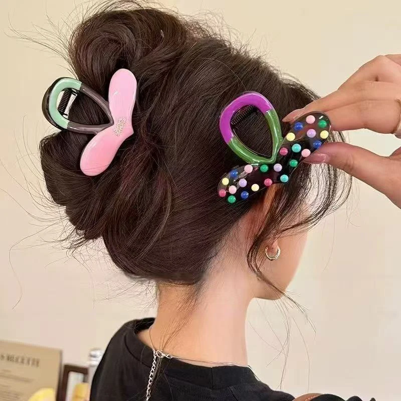 2025 New Colorful Polka Dot Heart Bow Hair Claw For Women Sweet Drip Oil Shark Clip Headdress Hair Accessories
2025 New Colorful Polka Dot Heart Bow Hair Claw For Women Sweet Drip Oil Shark Clip Headdress Hair Accessories