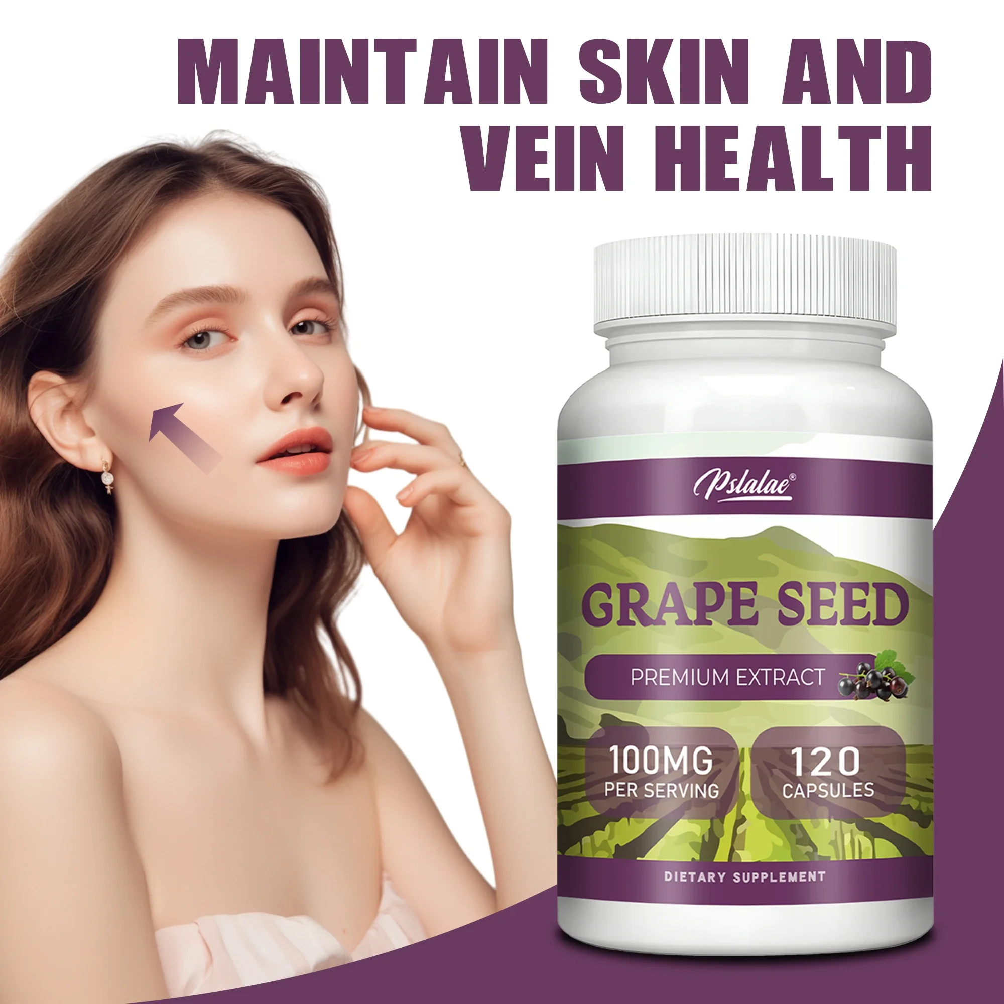 Grape Seed Extract Capsules - Antioxidant, Anti-Aging, Reduce Wrinkles, Brighten Skin Tone, Maintains Healthy Skin and Veins
Grape Seed Extract Capsules - Antioxidant, Anti-Aging, Reduce Wrinkles, Brighten Skin Tone, Maintains Healthy Skin and Veins