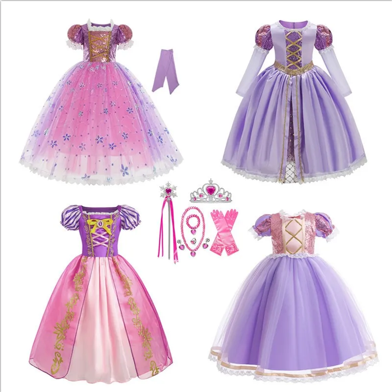 Princess Skirt Long Hair Fairy Tale Cosplay Costume Puffy Tulle Performance Sofia Purple Dress for Girls Children's Wear
Princess Skirt Long Hair Fairy Tale Cosplay Costume Puffy Tulle Performance Sofia Purple Dress for Girls Children's Wear
