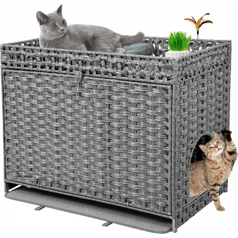 Cat Litter Box Enclosure Furniture Hidden, Pet House Litter Box Furniture for Large Cats, Handwoven Rattan with Door Cat
Cat Litter Box Enclosure Furniture Hidden, Pet House Litter Box Furniture for Large Cats, Handwoven Rattan with Door Cat
