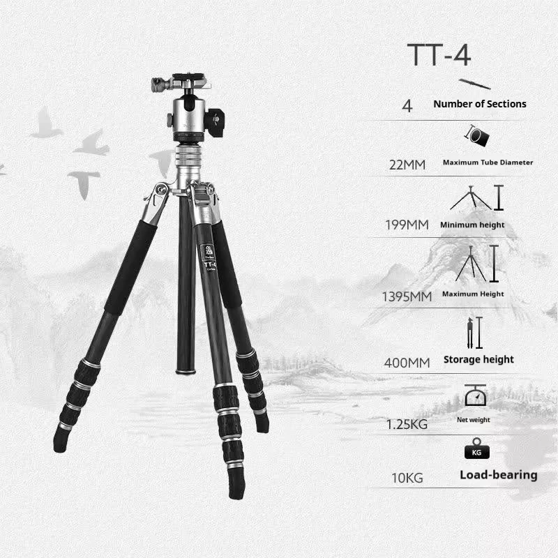 Fotopro TT-4/5/6 Carbon Fiber Tripod, Portable Sandproof Memory Damping Ball Head, Wind-Stable for DSLR & Mirrorless Outdoor Lan
Fotopro TT-4/5/6 Carbon Fiber Tripod, Portable Sandproof Memory Damping Ball Head, Wind-Stable for DSLR & Mirrorless Outdoor Lan
