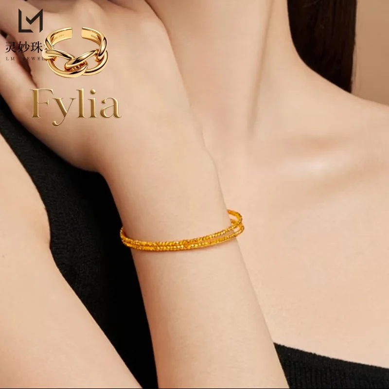 Fylia Jewelry New Chinese style retro 24K real gold sparkling poppy beads three-circle 9999 bracelet plain circle memory openb
Fylia Jewelry New Chinese style retro 24K real gold sparkling poppy beads three-circle 9999 bracelet plain circle memory openb