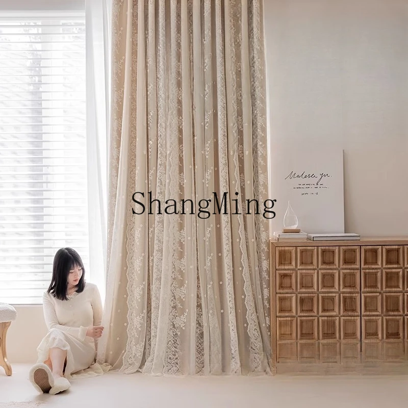 SM custom curtains full shading new cream wind double layer cloth yarn integrated bedroom living room shading
SM custom curtains full shading new cream wind double layer cloth yarn integrated bedroom living room shading