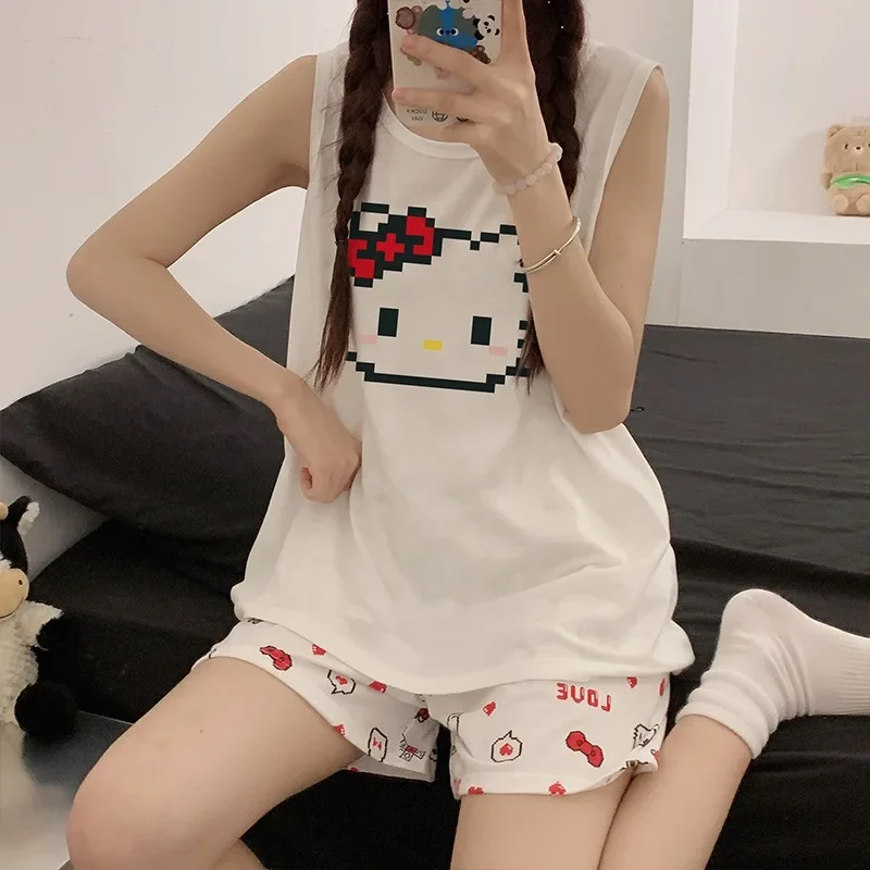 Hello Kitty spring and summer new pajamas for women, cartoon cute vest shorts for girls, Hello Kitty can wear loungewear outside
Hello Kitty spring and summer new pajamas for women, cartoon cute vest shorts for girls, Hello Kitty can wear loungewear outside