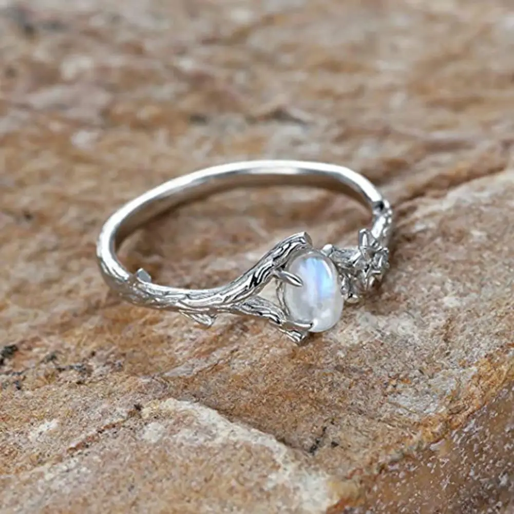 2025 Women Ring Natural Stone Silver Color Engraved Tree Branch Flower Vintage Faux Moonstone Inlaid Finger Ring Fashion Jewelry
2025 Women Ring Natural Stone Silver Color Engraved Tree Branch Flower Vintage Faux Moonstone Inlaid Finger Ring Fashion Jewelry