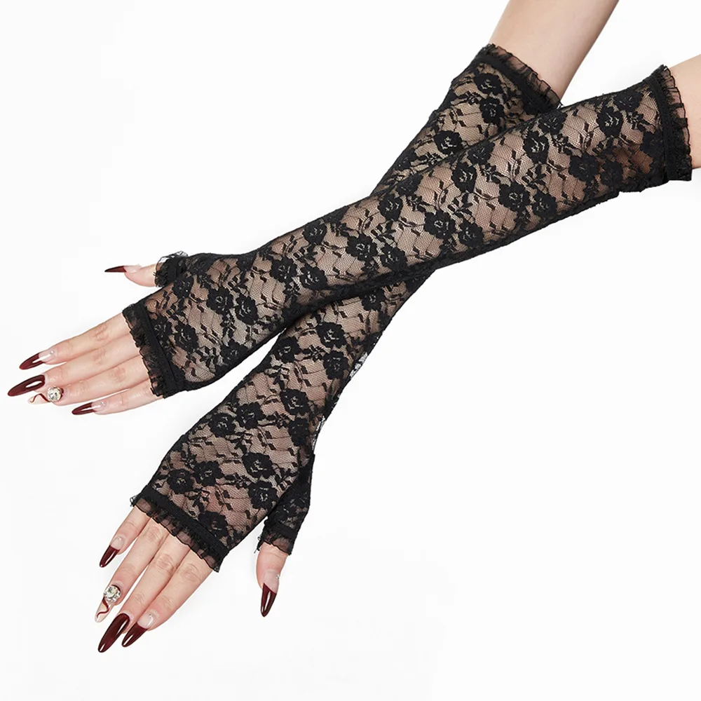 Cute Girls Summer Sunscreen Lace Arm Sleeve Women Long Mesh Yarn Arm Cover Sun UV Protection Fingerless Arm Cuffs Driving Gloves
Cute Girls Summer Sunscreen Lace Arm Sleeve Women Long Mesh Yarn Arm Cover Sun UV Protection Fingerless Arm Cuffs Driving Gloves