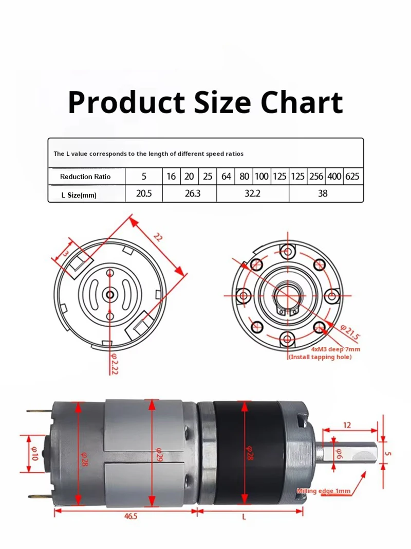 Planet 28-395 Micro Reduction DC Motor Adjustable Speed High Torque 12V 24V Low Speed Positive and Reverse Rotation 13rpm-1600
Planet 28-395 Micro Reduction DC Motor Adjustable Speed High Torque 12V 24V Low Speed Positive and Reverse Rotation 13rpm-1600