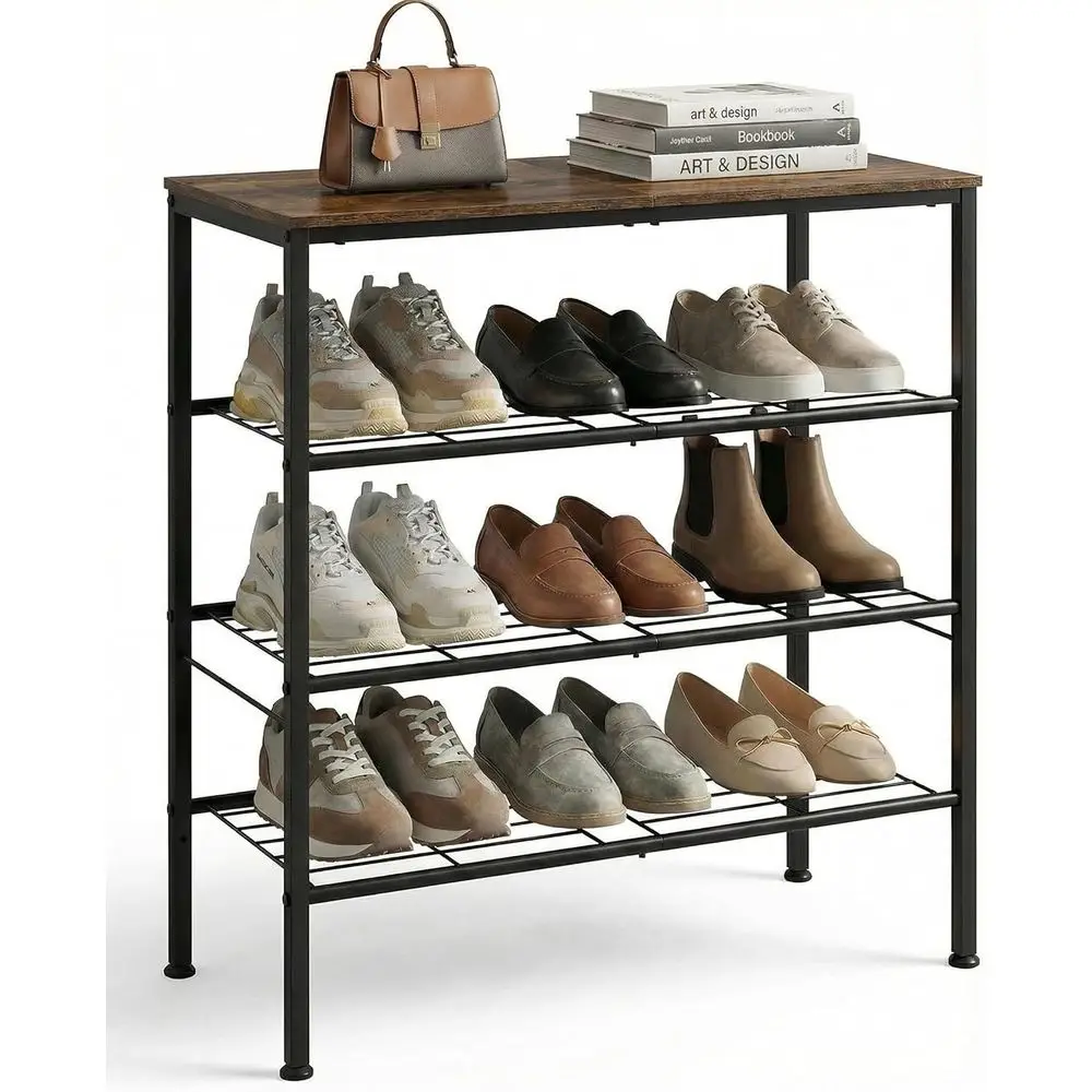 Sturdy 4-Tier Shoe Rack Organizer - Compact, Adjustable, Rustic Brown for Entryway, Bedroom, Living Room
Sturdy 4-Tier Shoe Rack Organizer - Compact, Adjustable, Rustic Brown for Entryway, Bedroom, Living Room