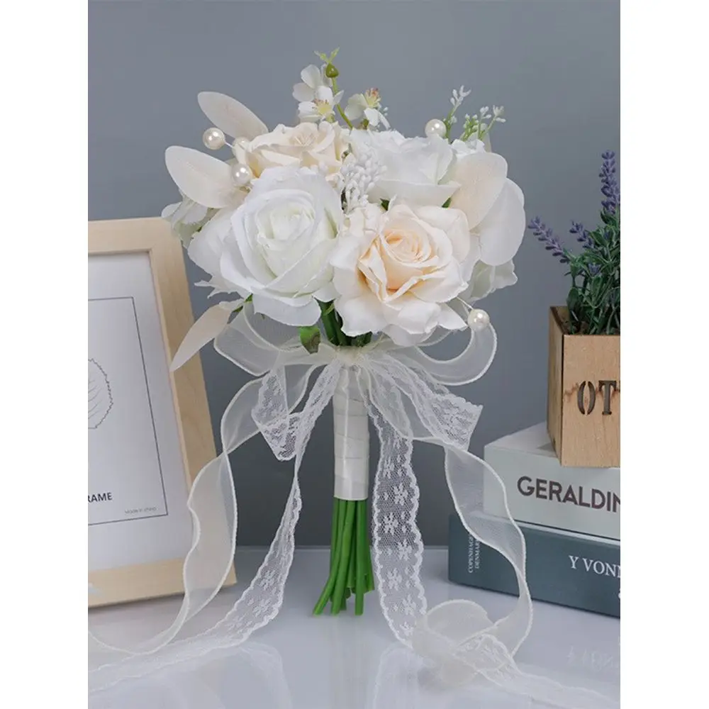 Polyester Artificial Flower, Romantic Faux Pearl Decor Artificial Bridal Bouquet For Wedding
Polyester Artificial Flower, Romantic Faux Pearl Decor Artificial Bridal Bouquet For Wedding