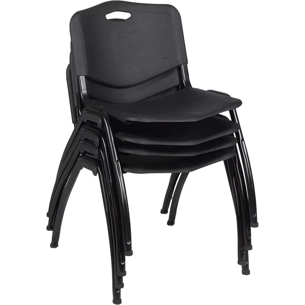 4-Pack Black Stackable Plastic Chairs with Metal Frame - Durable, Lightweight, Easy-Clean for Cafeterias and Breakrooms
4-Pack Black Stackable Plastic Chairs with Metal Frame - Durable, Lightweight, Easy-Clean for Cafeterias and Breakrooms