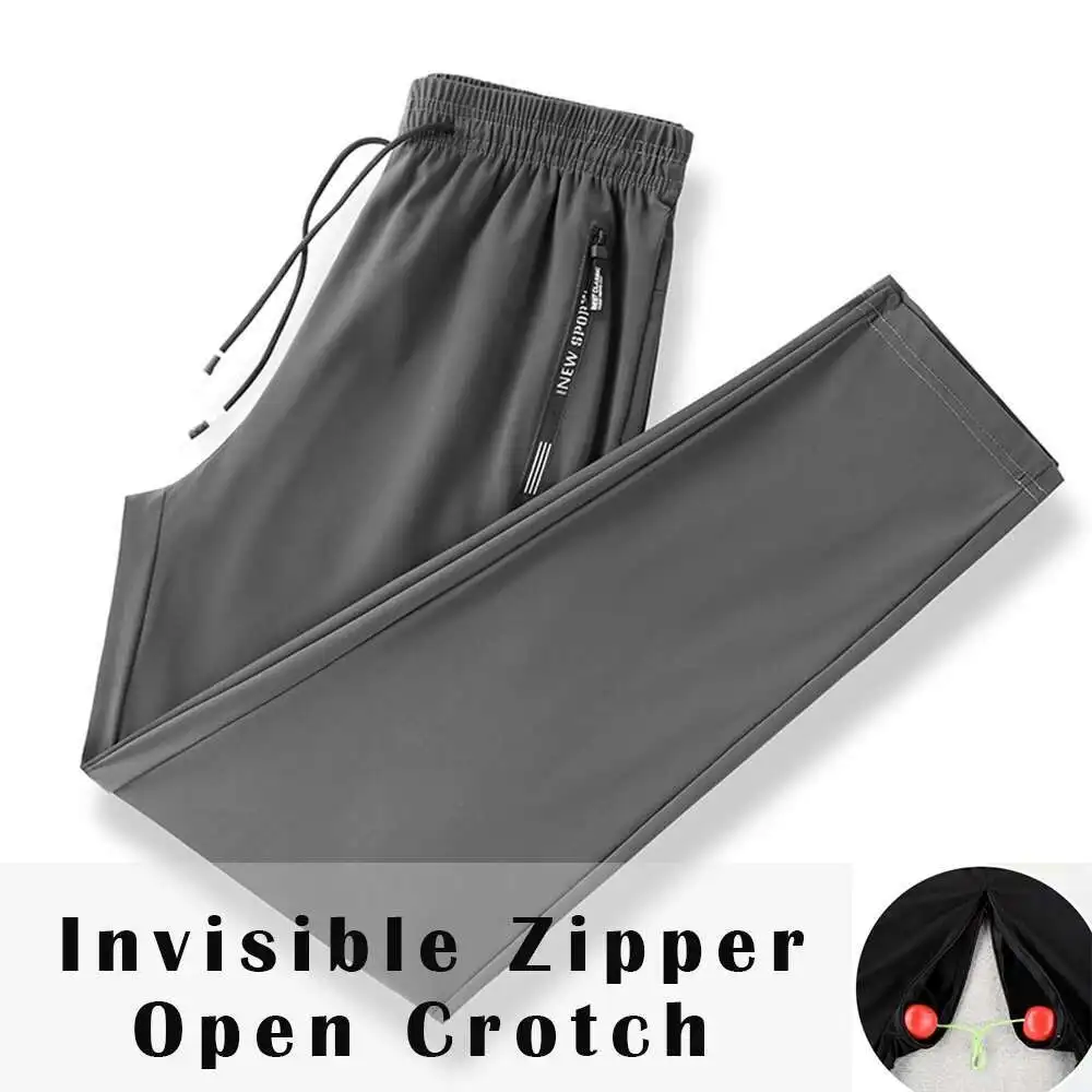Summer Spring Invisible Zipper Open Crotch Ice Silk Pants Casual Black Plus Size Trousers
Summer Spring Invisible Zipper Open Crotch Ice Silk Pants Casual Black Plus Size Trousers