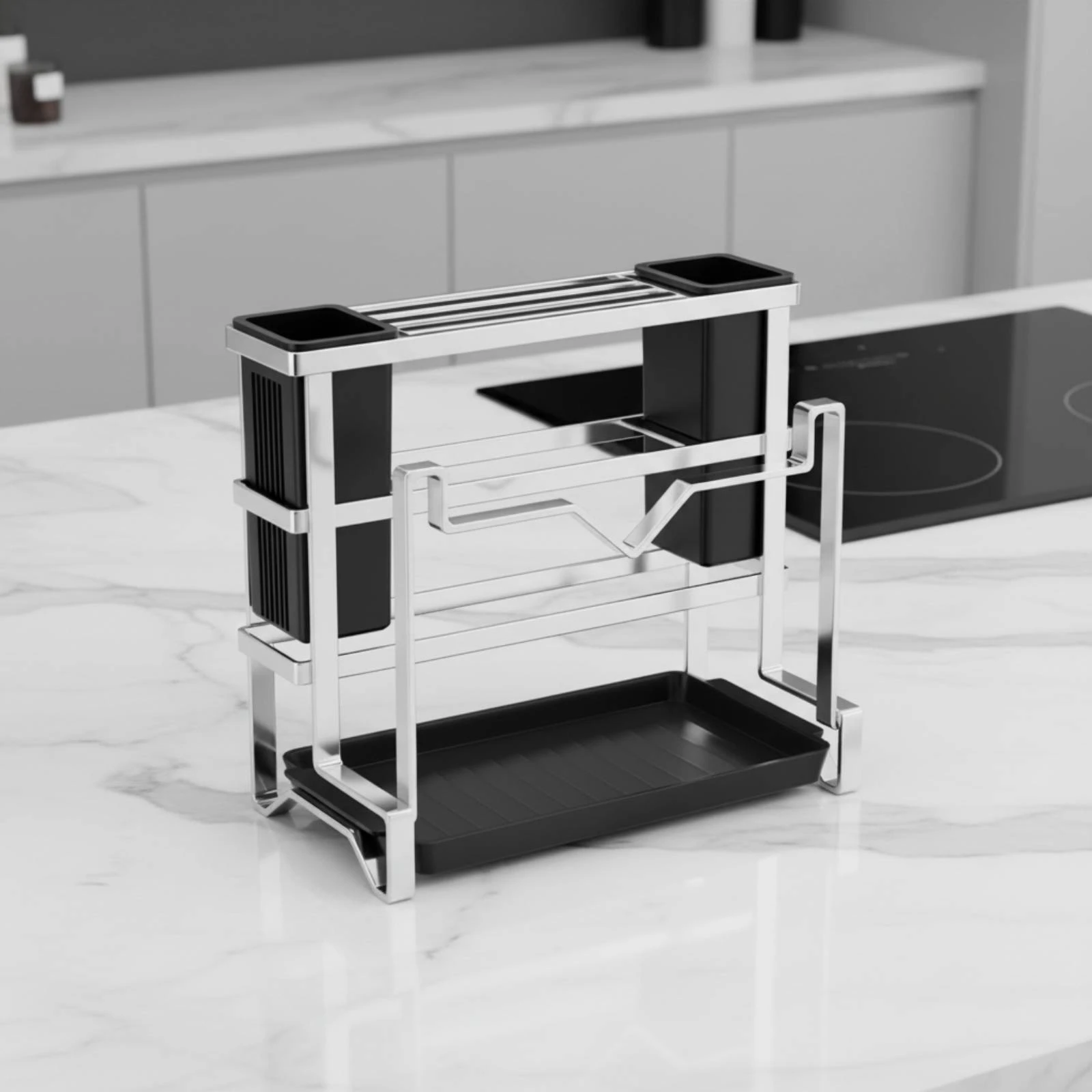 Blade and Board Organizer Rust Resistant Stainless Steel Blade Rack Countertop Utensil Organizer Multi-Slot Design
Blade and Board Organizer Rust Resistant Stainless Steel Blade Rack Countertop Utensil Organizer Multi-Slot Design