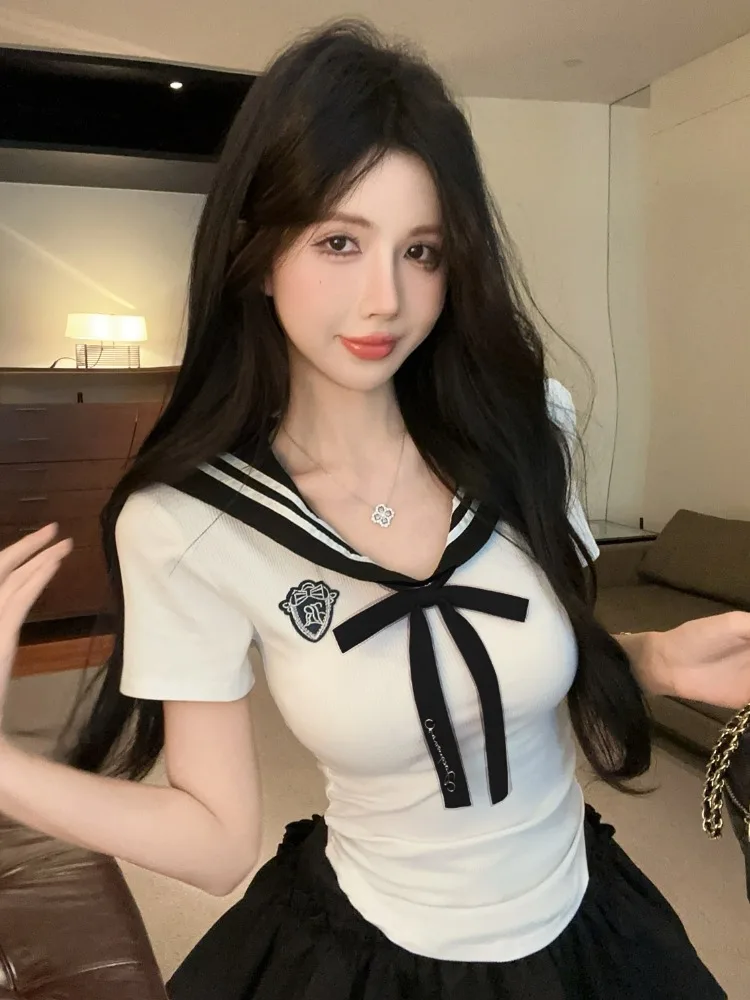 Korean Style School Uniform Pure Desire JK Uniform Sweet Spicy Navy Collar Color Block Slim Fit Top High Waist Slimming Puffy...
Korean Style School Uniform Pure Desire JK Uniform Sweet Spicy Navy Collar Color Block Slim Fit Top High Waist Slimming Puffy...