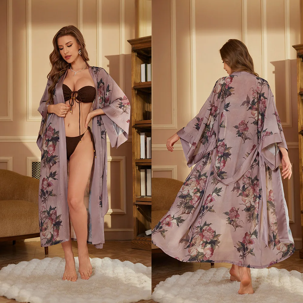 New pajamas comfortable single robe long-sleeved robe bathrobe women's high-grade satin ice silk nightgown
New pajamas comfortable single robe long-sleeved robe bathrobe women's high-grade satin ice silk nightgown