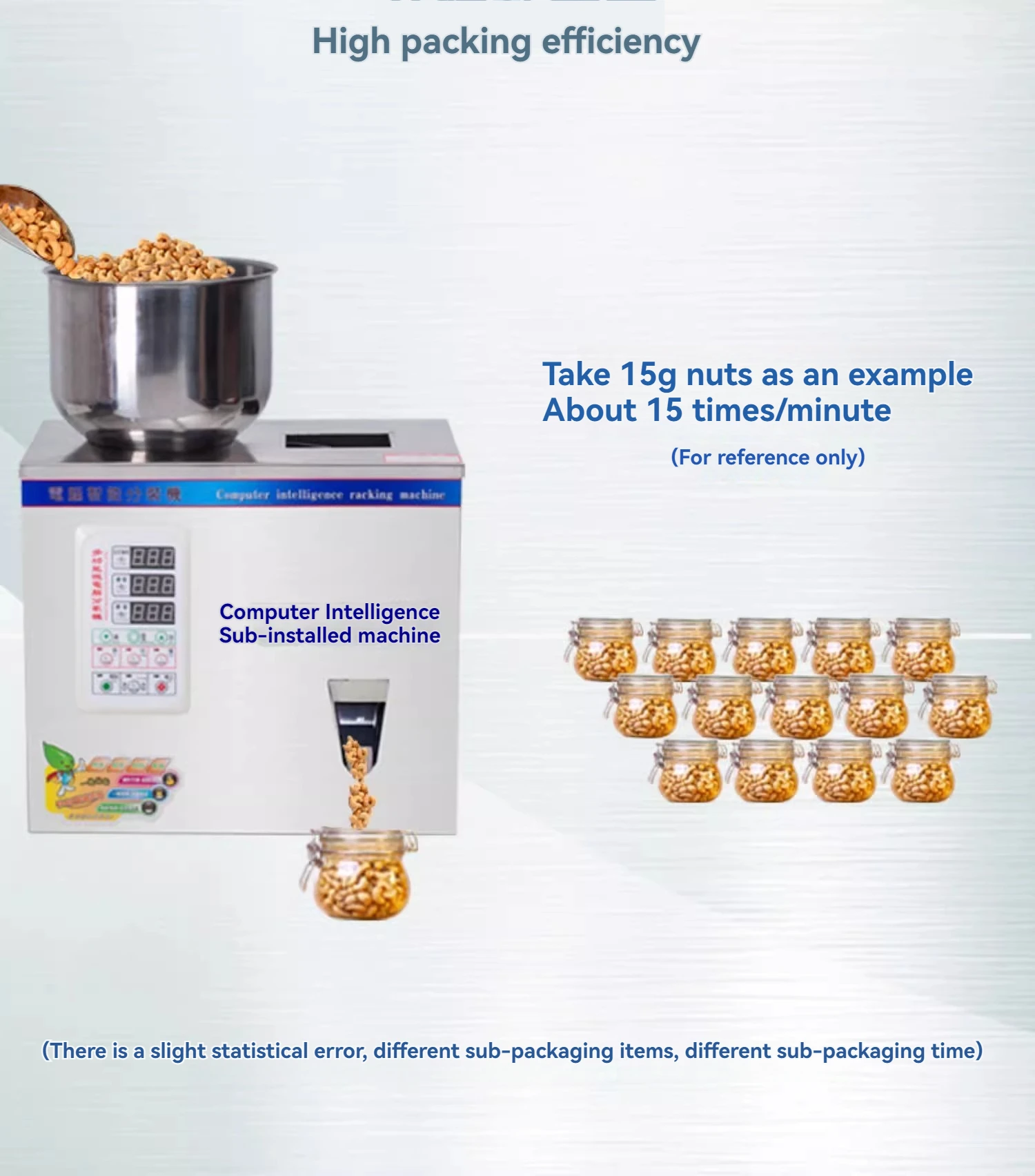 Fully automatic granule powder packaging machine tea packaging coffee seed powder quantitative rapid packaging machine
Fully automatic granule powder packaging machine tea packaging coffee seed powder quantitative rapid packaging machine