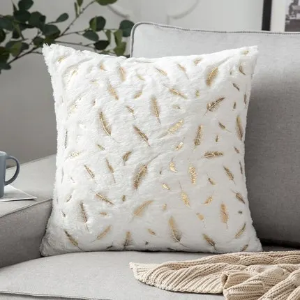 Decorative Fur Cushion Cover, Solid Pillowcase, Brown, White, Grey, Pink, Red, Black with Gold Feather.
Decorative Fur Cushion Cover, Solid Pillowcase, Brown, White, Grey, Pink, Red, Black with Gold Feather.