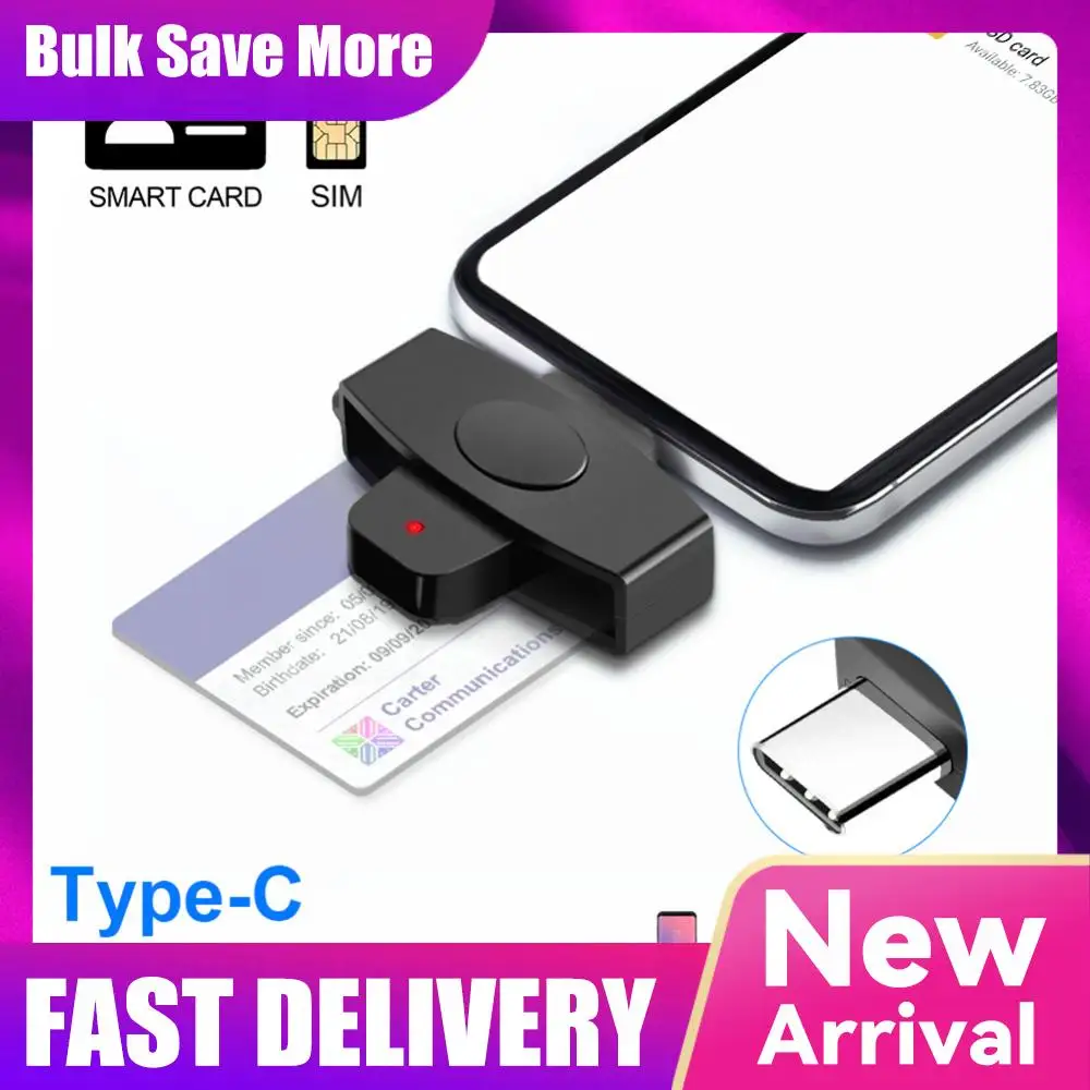 1-10Pcs Type-C CAC Smart Card Reader Portable SIM IC Card Reader Bank Tax Declaration Accessories Support for Windows for OS
1-10Pcs Type-C CAC Smart Card Reader Portable SIM IC Card Reader Bank Tax Declaration Accessories Support for Windows for OS