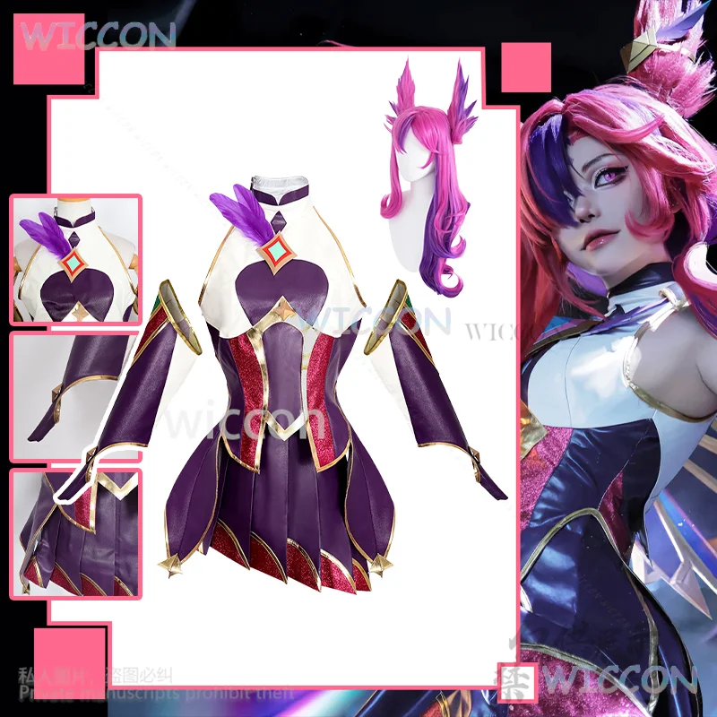 Game LOL Star Guardian Cosplay Xayah Anime Costume Sexy Punk Pink Purple Dress Kawaii Lolita Wigs Halloween Party
Game LOL Star Guardian Cosplay Xayah Anime Costume Sexy Punk Pink Purple Dress Kawaii Lolita Wigs Halloween Party