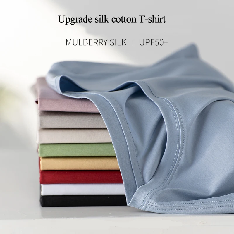 10% Real Silk Cotton Modal Women's T-shirt 2024 Summer Tees Short Sleeve Solid Tee Shirts V-neck Casual Woman Basic T shirt Tops
10% Real Silk Cotton Modal Women's T-shirt 2024 Summer Tees Short Sleeve Solid Tee Shirts V-neck Casual Woman Basic T shirt Tops
