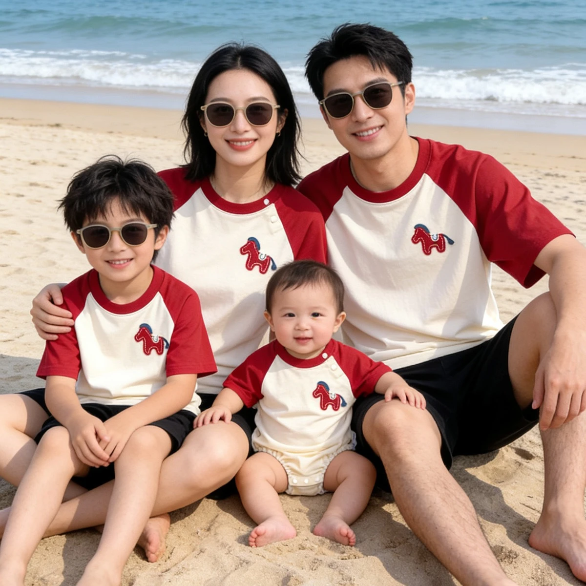 2026 Summer Family Matching Color Block T-Shirt Baby Romper Horse Embroidery Year of the Horse Basic Daily Outfits
2026 Summer Family Matching Color Block T-Shirt Baby Romper Horse Embroidery Year of the Horse Basic Daily Outfits