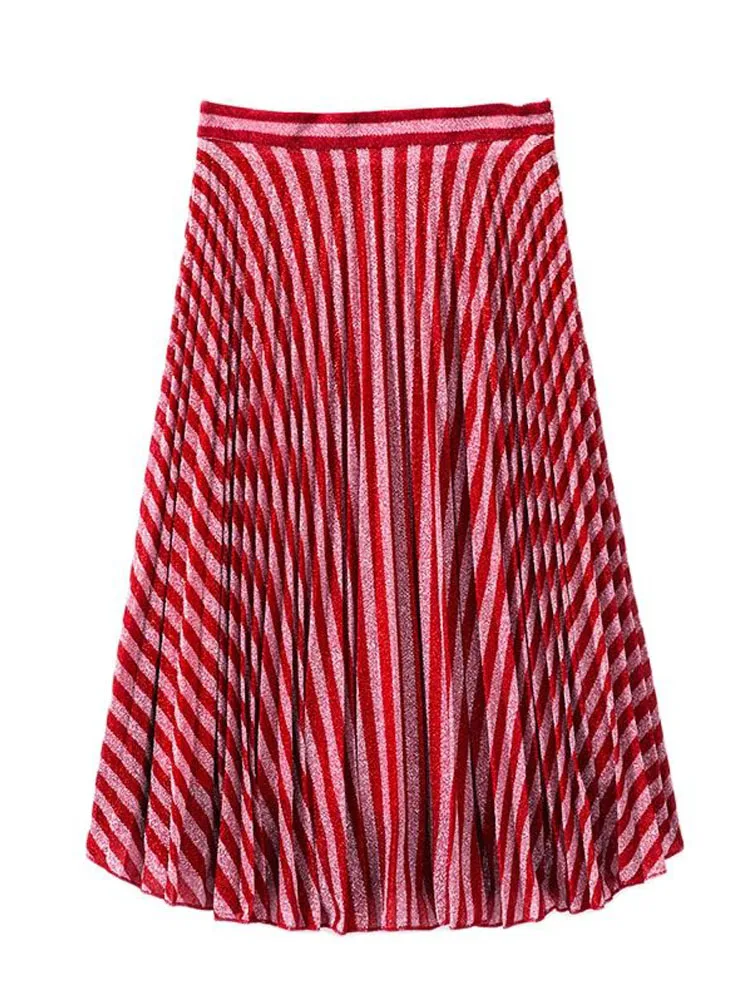 Micosoni High-end Brand 2018 Summer New Product Quality Italian Knitting Fashion Style Silver Stripe A-Line Large Pleated Skirts
Micosoni High-end Brand 2018 Summer New Product Quality Italian Knitting Fashion Style Silver Stripe A-Line Large Pleated Skirts