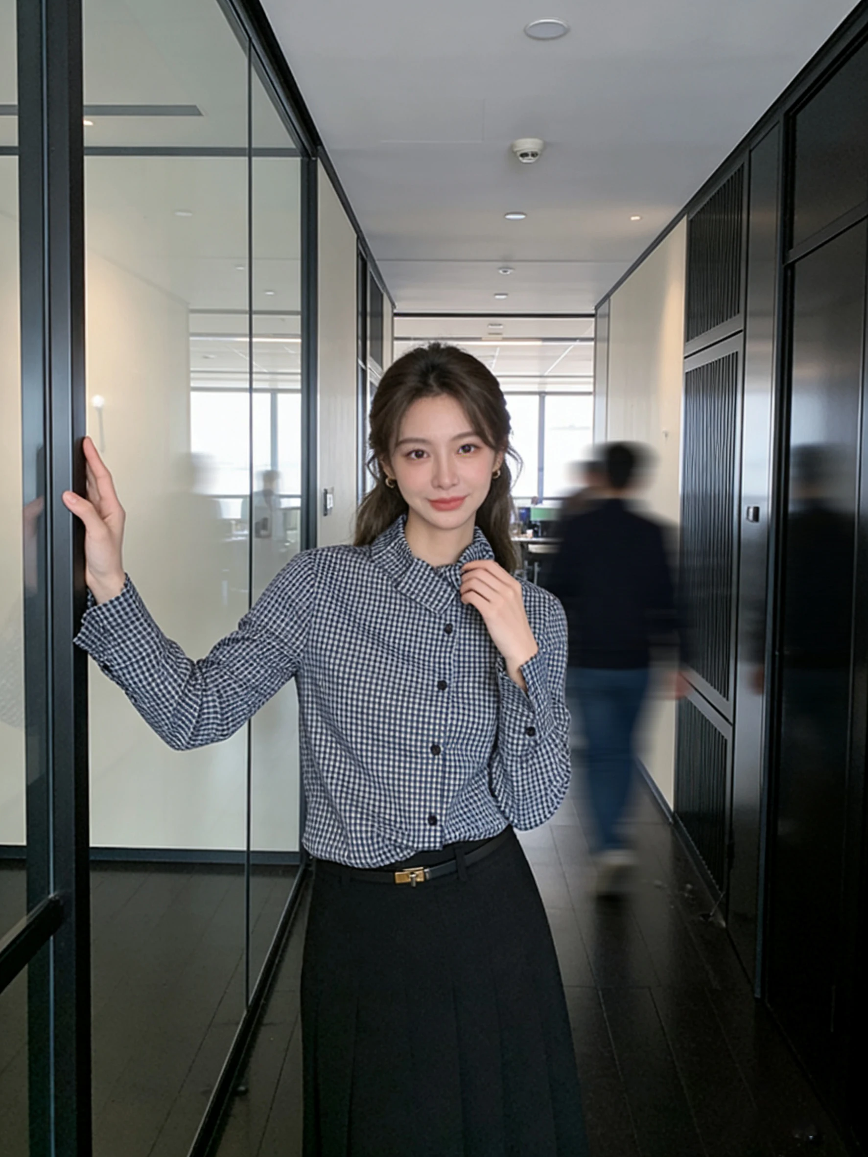 Elegant Blue Plaid Ruffle Collar Loose Women's Shirt Luxury Feel Younger Looking Fashionable Top Petal Collar Long Sleeve
Elegant Blue Plaid Ruffle Collar Loose Women's Shirt Luxury Feel Younger Looking Fashionable Top Petal Collar Long Sleeve