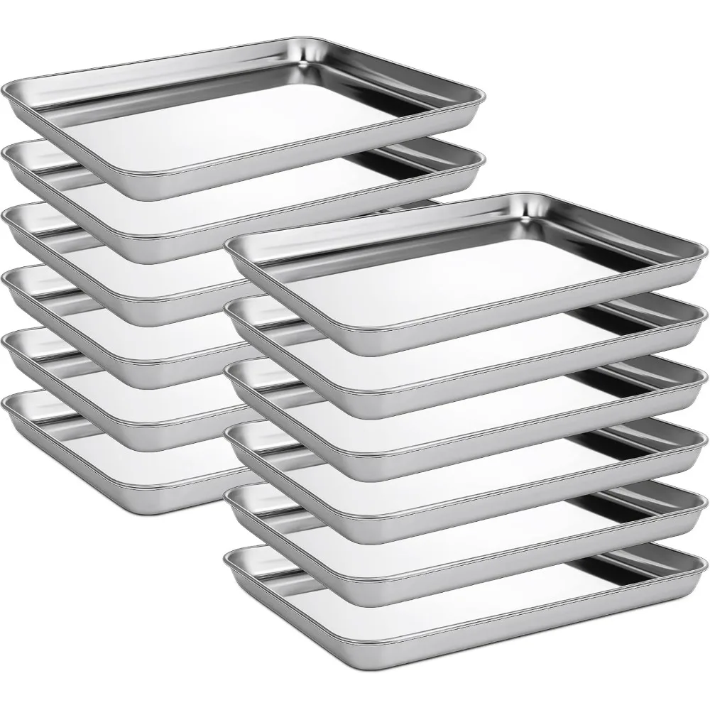 Zopeal 12 Pieces Baking Sheet Pan Cookie Sheet Set for Oven Stainless Steel Trays Nonstick Small Serving Tray Cake Toaster Metal 
Zopeal 12 Pieces Baking Sheet Pan Cookie Sheet Set for Oven Stainless Steel Trays Nonstick Small Serving Tray Cake Toaster Metal