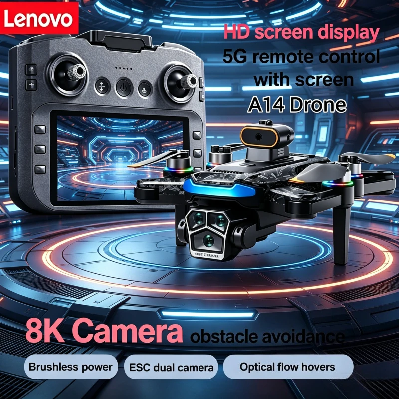 Lenovo A14 Large Screen 5G WiFi Drone Aerial Photography UAV Portable Foldable RC Quadcopter FPV Camera HD 8K GPS Drone
Lenovo A14 Large Screen 5G WiFi Drone Aerial Photography UAV Portable Foldable RC Quadcopter FPV Camera HD 8K GPS Drone