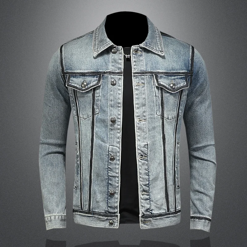 Standard Fit Men's Denim Style Jacket Elastic Comfortable Fashionable Printed Line Casual Outerwear for Teenagers
Standard Fit Men's Denim Style Jacket Elastic Comfortable Fashionable Printed Line Casual Outerwear for Teenagers