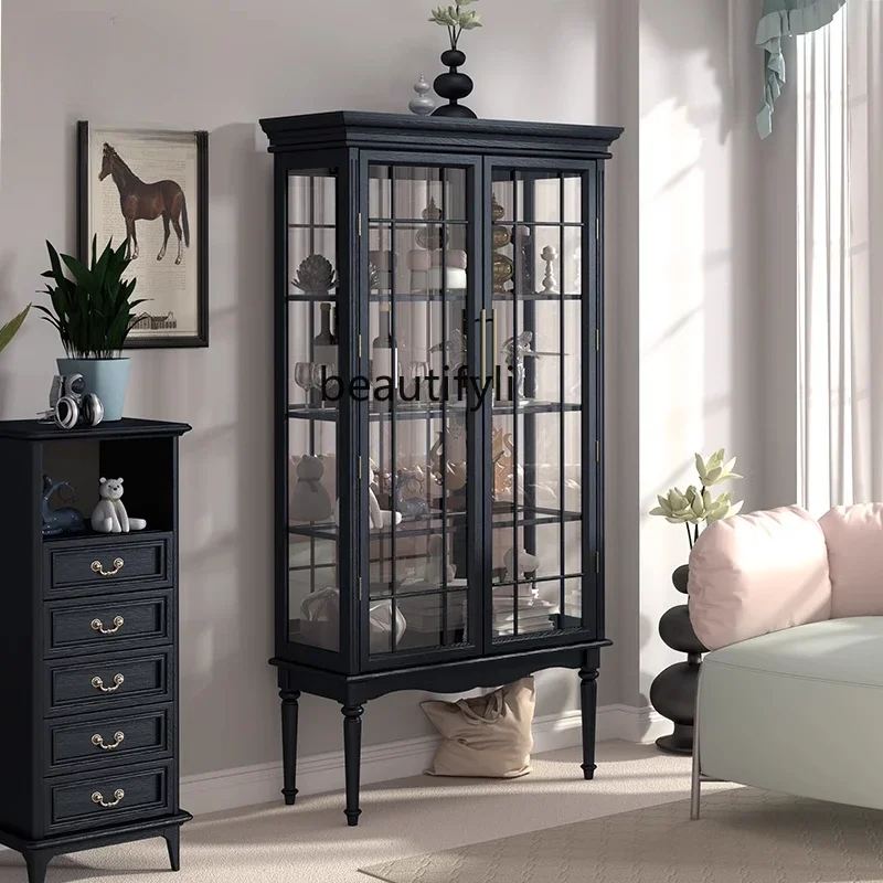 Retro black glass door display transparent display cabinet living room light luxury wine cabinet decorative cabinet
Retro black glass door display transparent display cabinet living room light luxury wine cabinet decorative cabinet