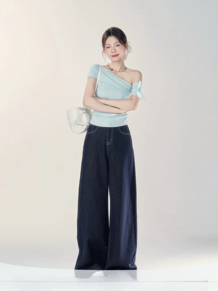 High Waist Wide Leg Jeans Women's Spring Autumn Versatile Loose Fit Straight Cut Slimming Long Pants Casual Style Faded Effect
High Waist Wide Leg Jeans Women's Spring Autumn Versatile Loose Fit Straight Cut Slimming Long Pants Casual Style Faded Effect
