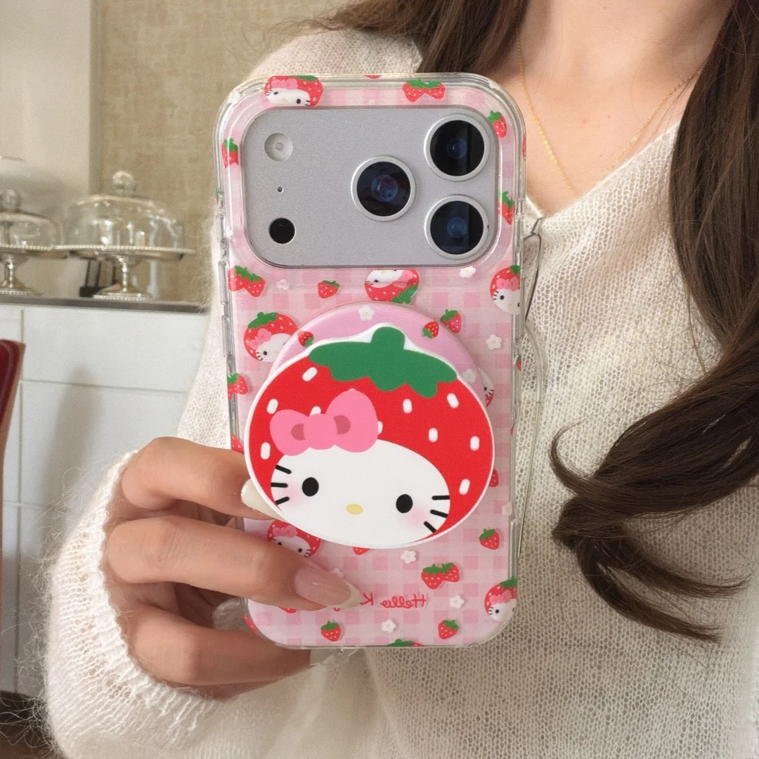 Cute Sanrio Hello Kitty Magnetic Wireless Charge Phone Case For iPhone 17 16 15 14 ProMax Strawberry Grip Holder Protector Cover
Cute Sanrio Hello Kitty Magnetic Wireless Charge Phone Case For iPhone 17 16 15 14 ProMax Strawberry Grip Holder Protector Cover