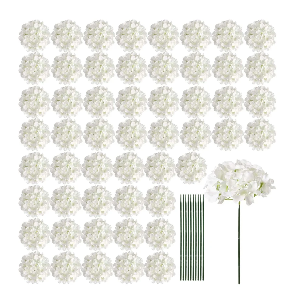64 PCS Artificial Hydrangea Flowers, Silk Hydrangea Full Flowers Heads with Stems for Wedding Centerpieces, Home, Garden Decor
64 PCS Artificial Hydrangea Flowers, Silk Hydrangea Full Flowers Heads with Stems for Wedding Centerpieces, Home, Garden Decor
