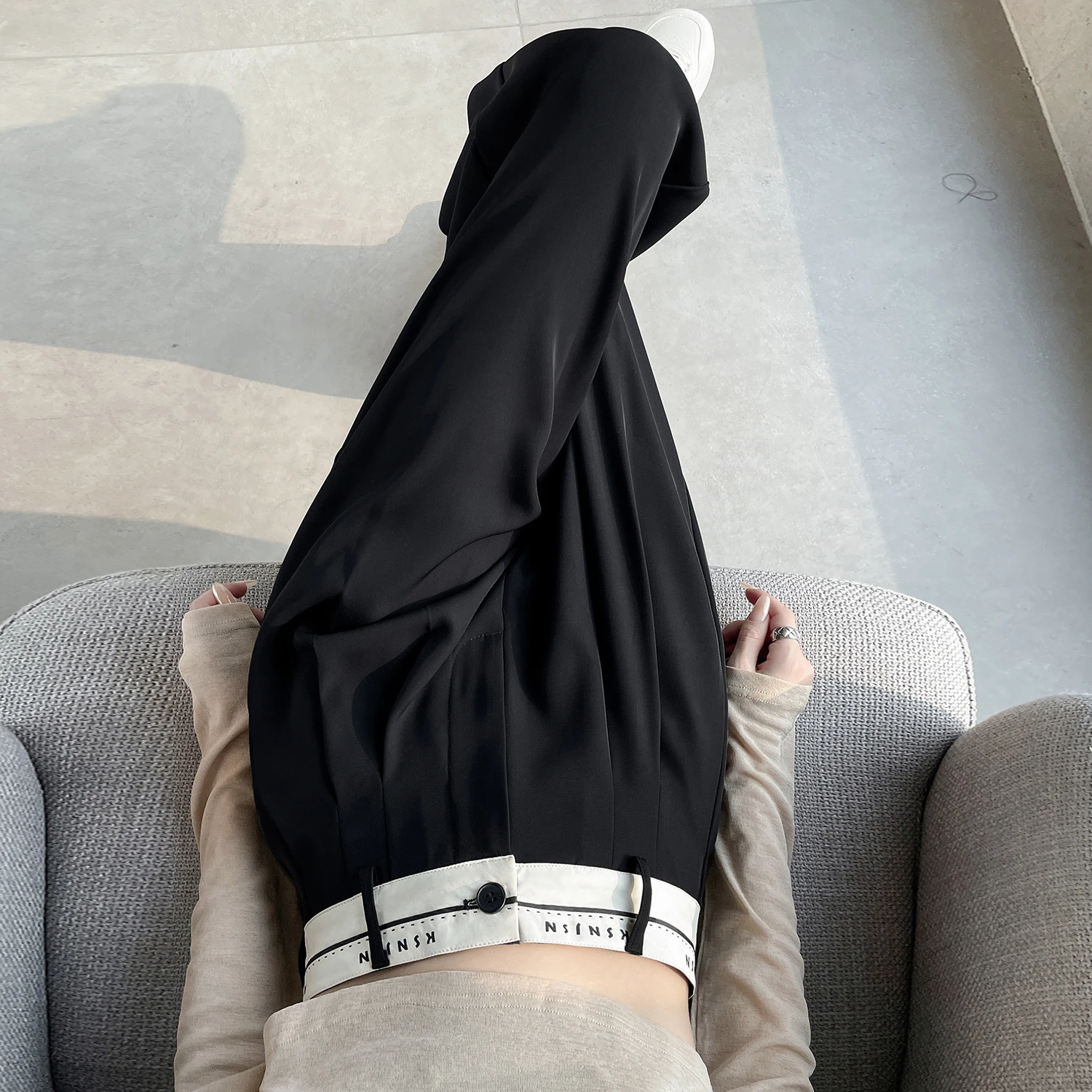 Trendy High Waist Narrow Version Wide Leg Pants Women's Small Size Straight Casual Formal Summer 2024 Korean Style Commute Pants
Trendy High Waist Narrow Version Wide Leg Pants Women's Small Size Straight Casual Formal Summer 2024 Korean Style Commute Pants